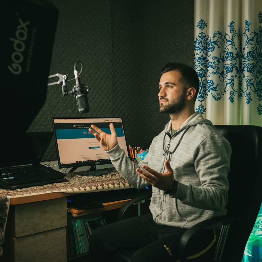Experienced male video production trainer